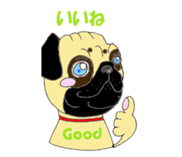 A pug, always and freely. sticker #6777033