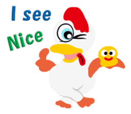 Cheerful Rooster Jimmy in Hawaii sticker #6777929