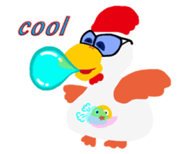 Cheerful Rooster Jimmy in Hawaii sticker #6777934