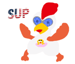 Cheerful Rooster Jimmy in Hawaii sticker #6777935
