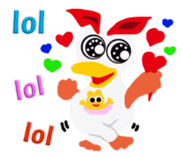 Cheerful Rooster Jimmy in Hawaii sticker #6777937