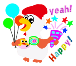 Cheerful Rooster Jimmy in Hawaii sticker #6777938