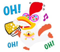 Cheerful Rooster Jimmy in Hawaii sticker #6777939