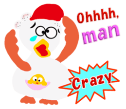 Cheerful Rooster Jimmy in Hawaii sticker #6777953
