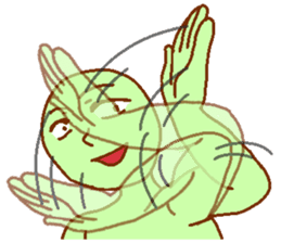 Green man Calm down sticker #6782385