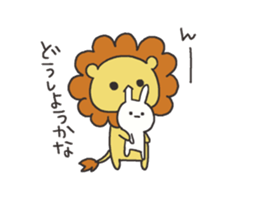 A lion and rabbit sticker #6782943