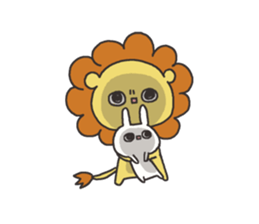 A lion and rabbit sticker #6782967