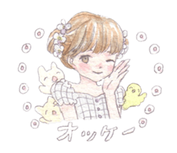 Girl and animals sticker #6783848