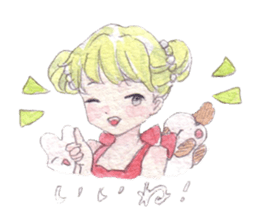 Girl and animals sticker #6783849