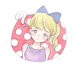 Girl and animals sticker #6783850