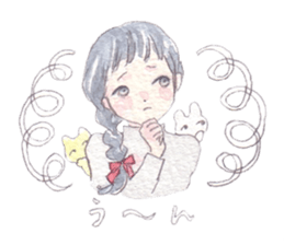 Girl and animals sticker #6783851