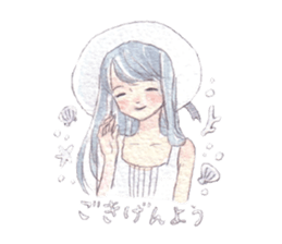 Girl and animals sticker #6783852