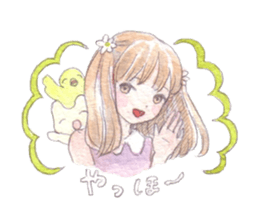 Girl and animals sticker #6783853