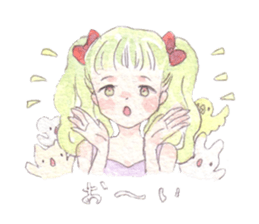 Girl and animals sticker #6783854