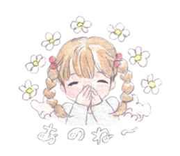 Girl and animals sticker #6783855