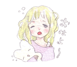 Girl and animals sticker #6783856