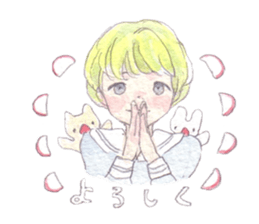 Girl and animals sticker #6783864