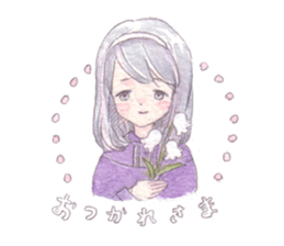 Girl and animals sticker #6783866