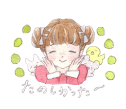 Girl and animals sticker #6783868