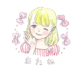 Girl and animals sticker #6783869