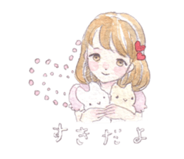 Girl and animals sticker #6783870