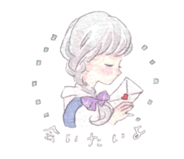 Girl and animals sticker #6783871