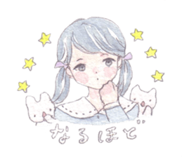 Girl and animals sticker #6783872