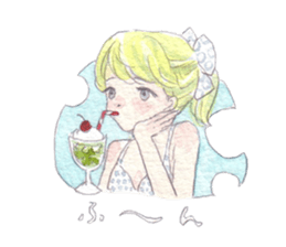 Girl and animals sticker #6783873