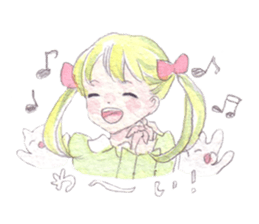 Girl and animals sticker #6783876