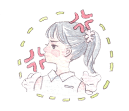 Girl and animals sticker #6783881