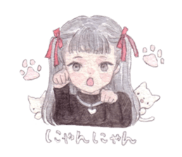 Girl and animals sticker #6783885