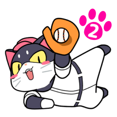 The cat which plays baseball ver.3