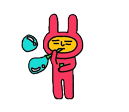 Human face rabbit sticker #6790020