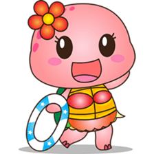 Pika, the pink turtle 3 sticker #6791448