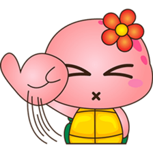 Pika, the pink turtle 3 sticker #6791449