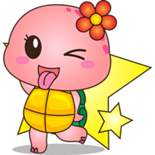 Pika, the pink turtle 3 sticker #6791451
