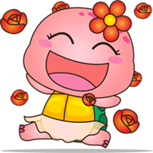 Pika, the pink turtle 3 sticker #6791452