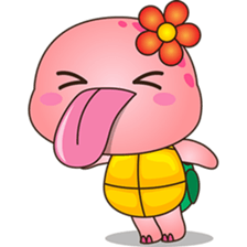 Pika, the pink turtle 3 sticker #6791478
