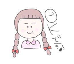 girls whom a forelock has a short sticker #6791848