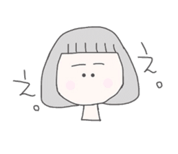 girls whom a forelock has a short sticker #6791852