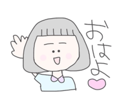 girls whom a forelock has a short sticker #6791854