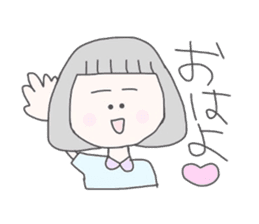 girls whom a forelock has a short sticker #6791854