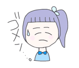 girls whom a forelock has a short sticker #6791858