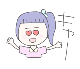 girls whom a forelock has a short sticker #6791861