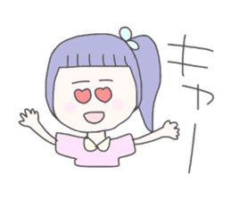 girls whom a forelock has a short sticker #6791861