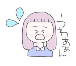 girls whom a forelock has a short sticker #6791863