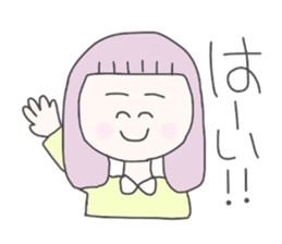 girls whom a forelock has a short sticker #6791864