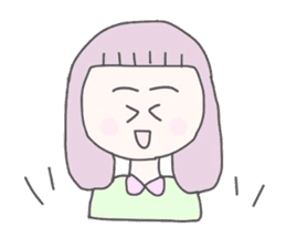 girls whom a forelock has a short sticker #6791865