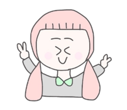 girls whom a forelock has a short sticker #6791870