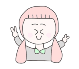 girls whom a forelock has a short sticker #6791870